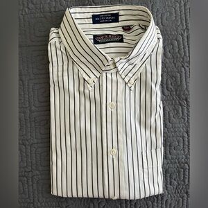 Jos A Bank Black and White Striped Dress Shirt